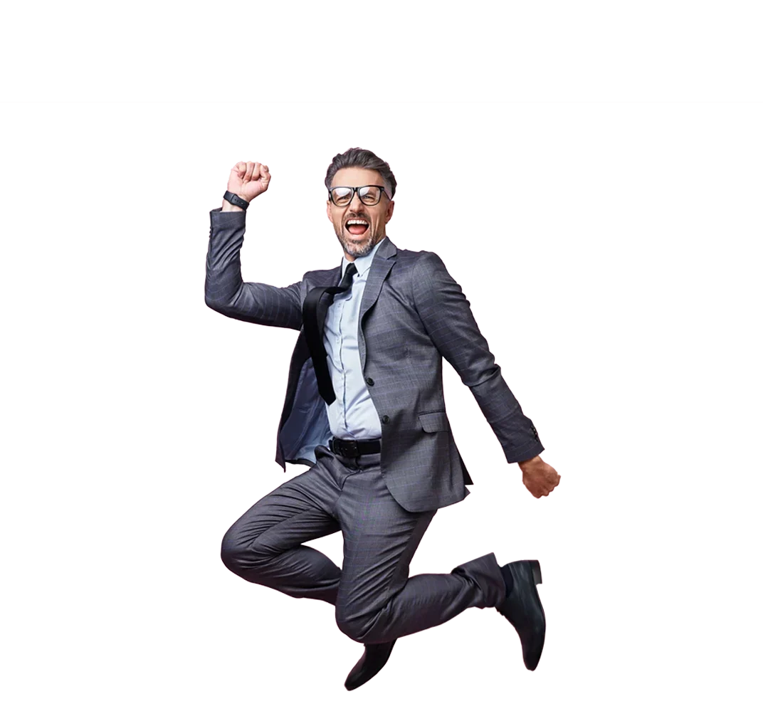 Home Page (DUPLICATE) 5 hero section happy businessman jumping