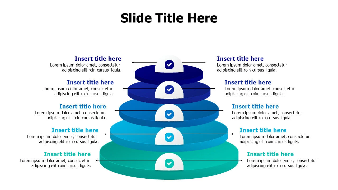 10 points 3D circular surfaces infographic
