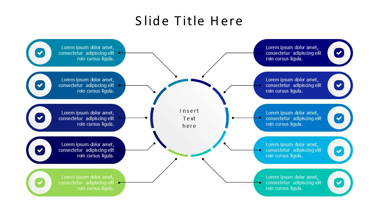 10 points branching with lines infographic