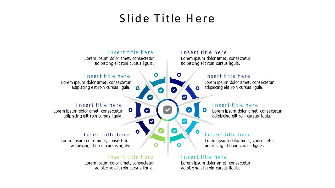 10 points divided colored circle infographic