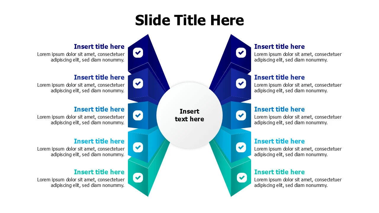 10 points prespective stripes from a circle infographic