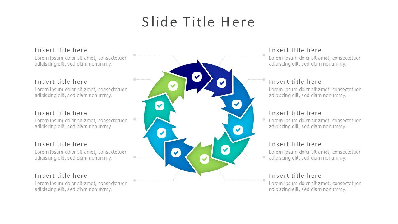 10 points with round arrows