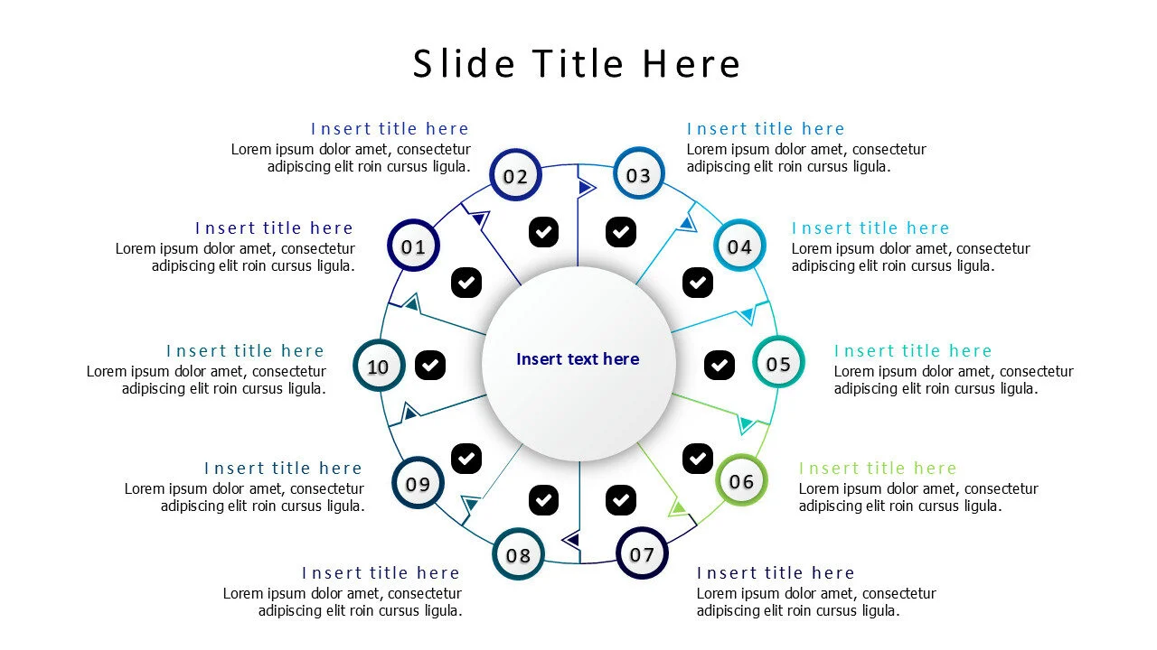 10 steps rounded infographic