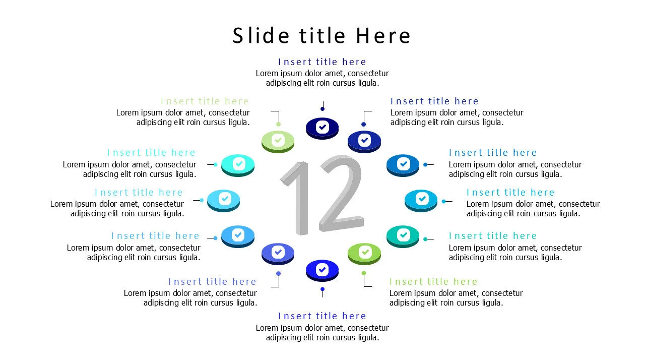 12 steps with number infographic