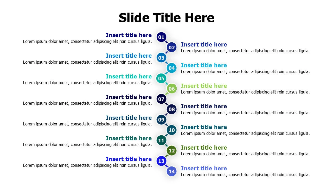 14 steps branching infographic