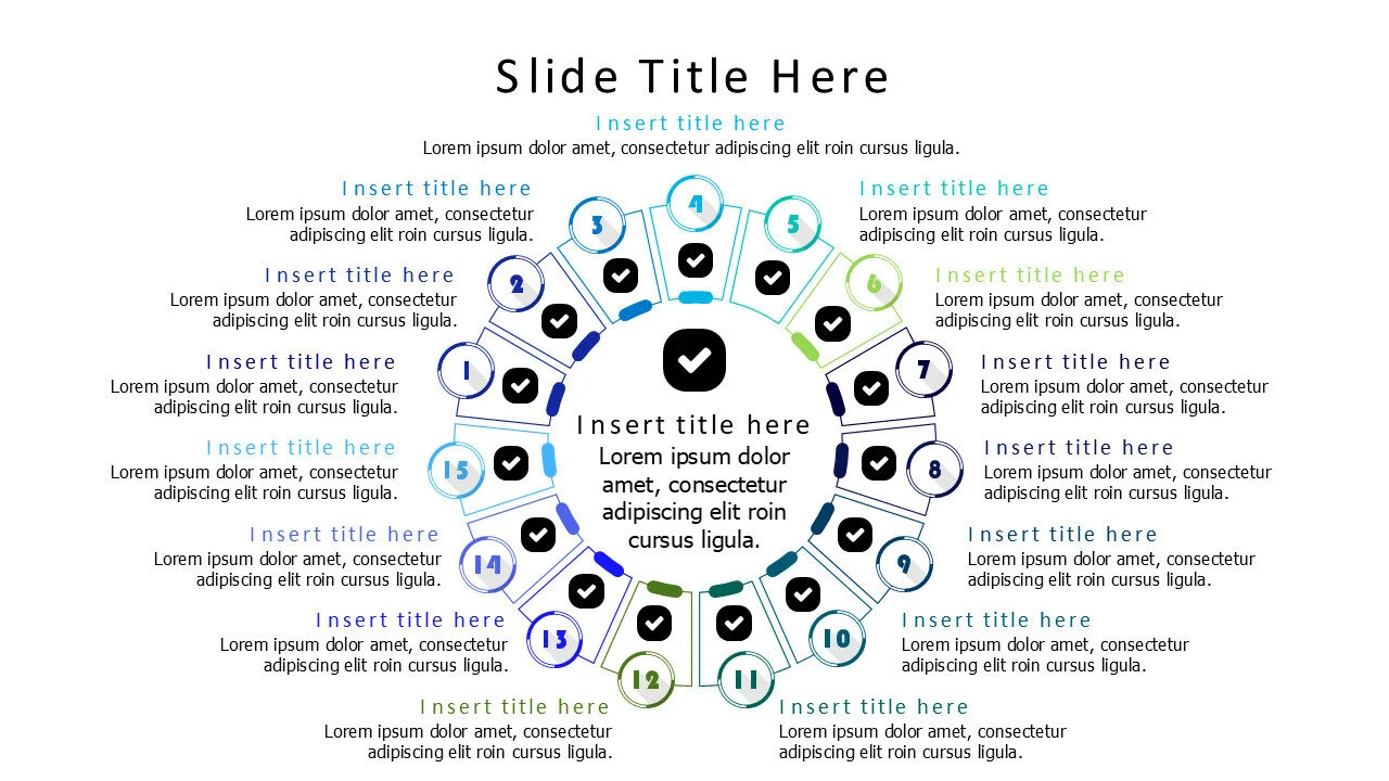 15 steps rounded infographic