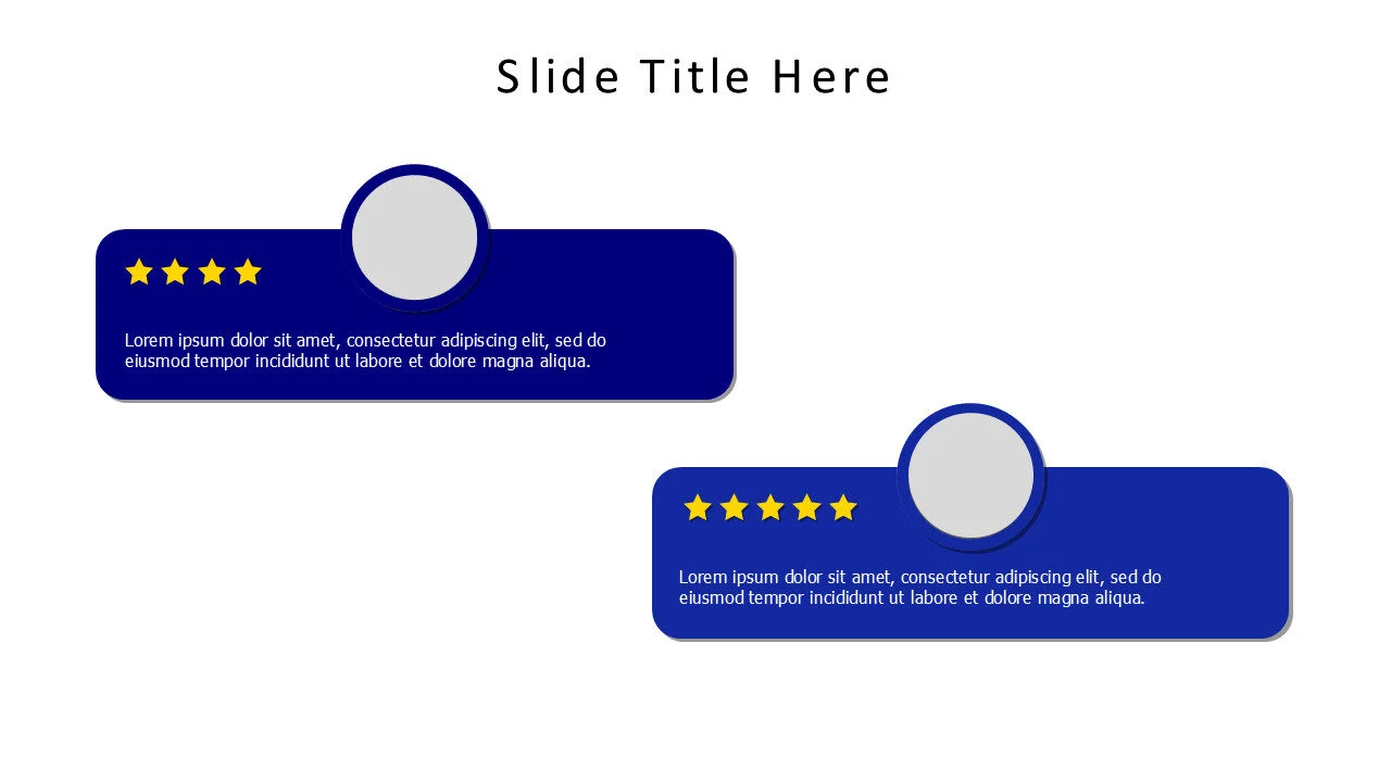 2 Testimonials quotes with stars infographic