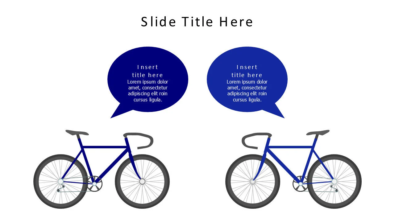 2 bikes with speech bubbles infographic