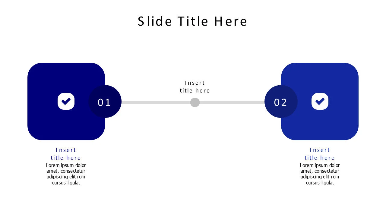 2 colored blocks comparison infographic