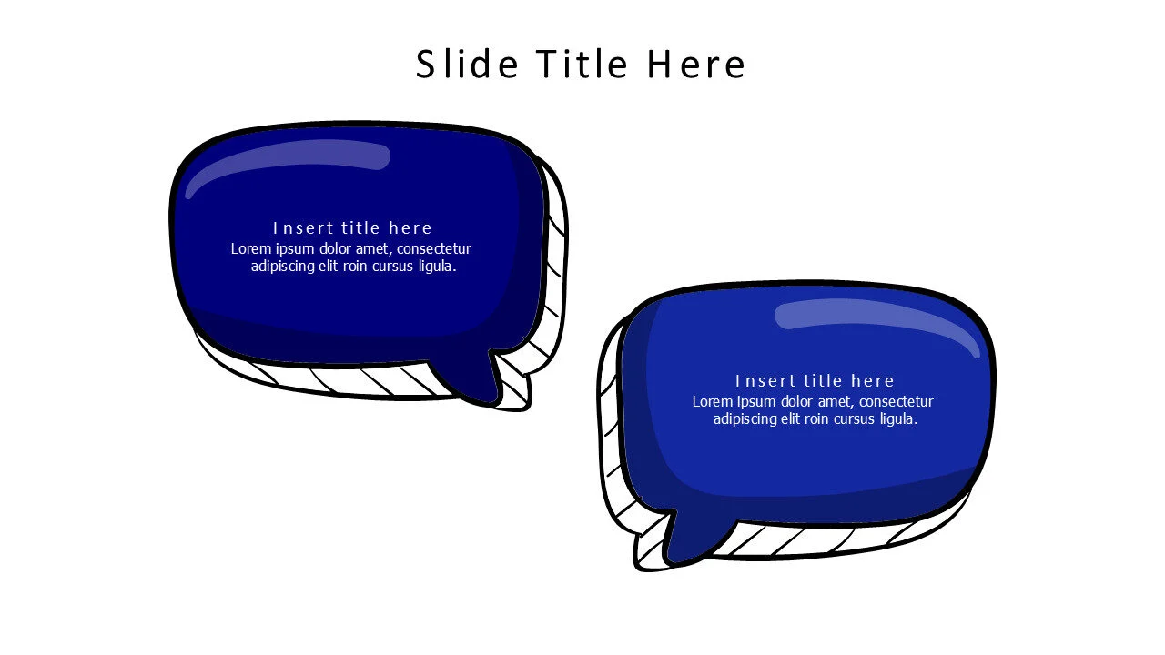 2 colored doodle speech bubblesinfographic