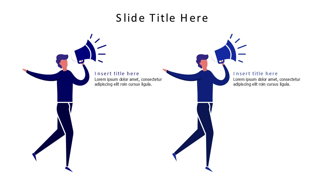 2 humen holding megaphone infographic
