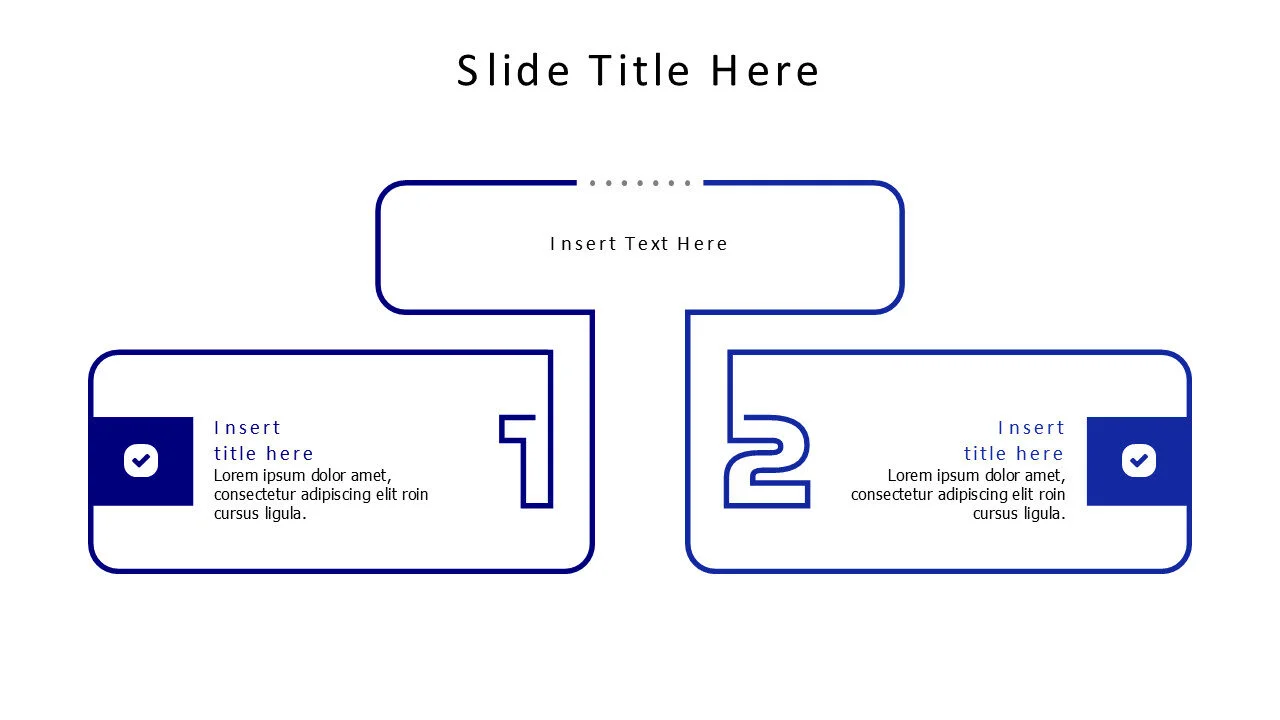 2 outline blocks with numbers infographic