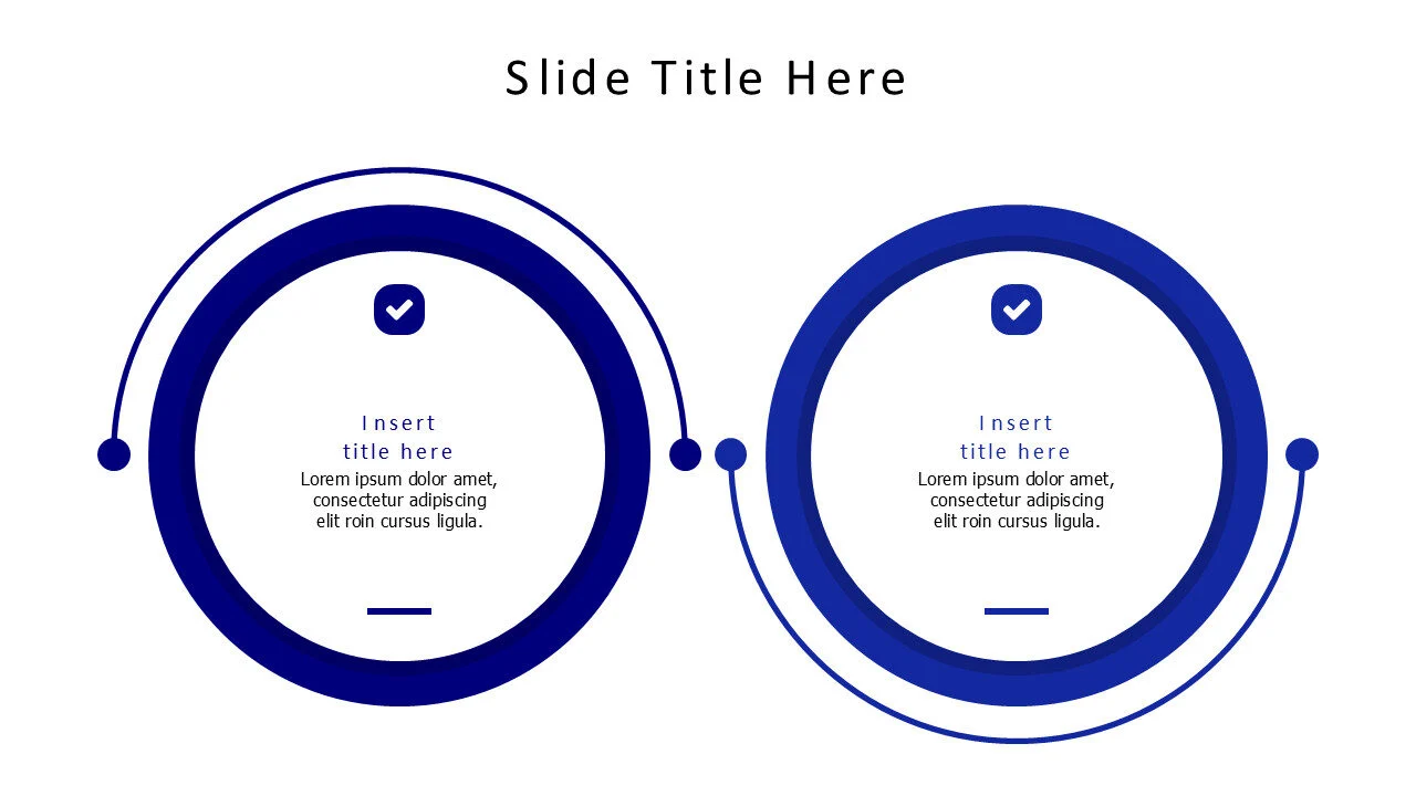 2 outline circles comparison infographic