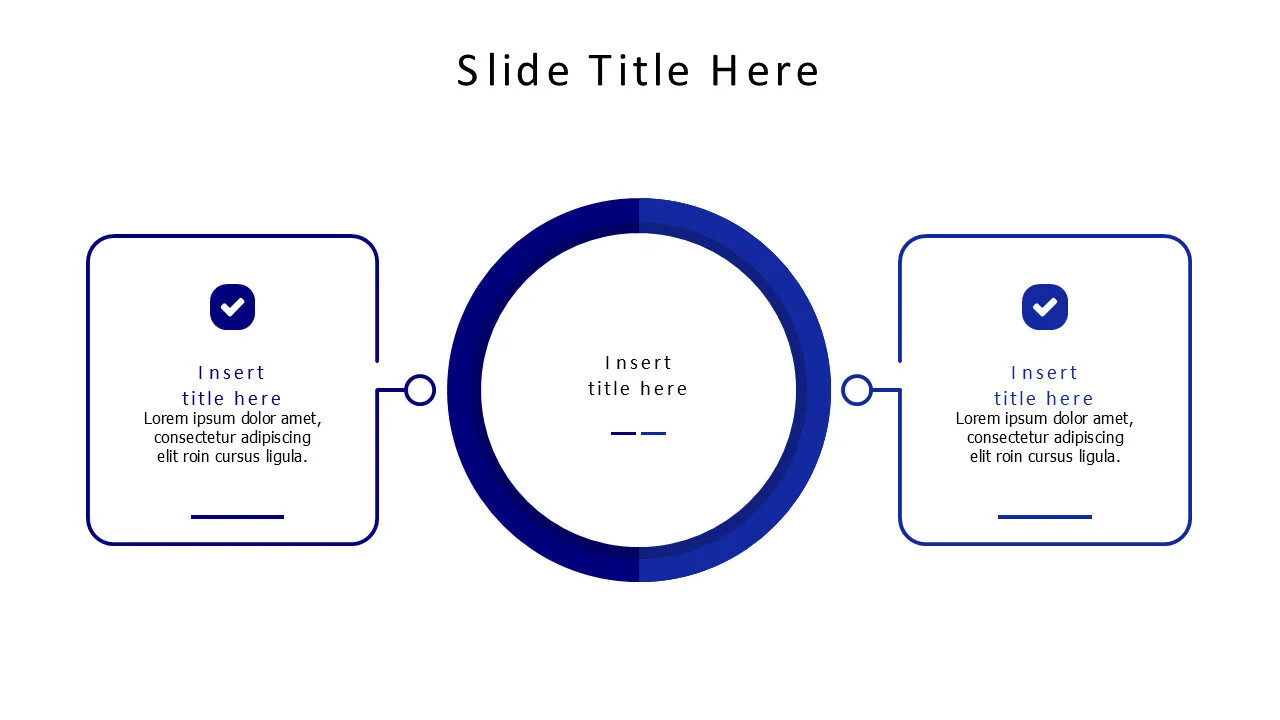 2 outline squares comparison infographic