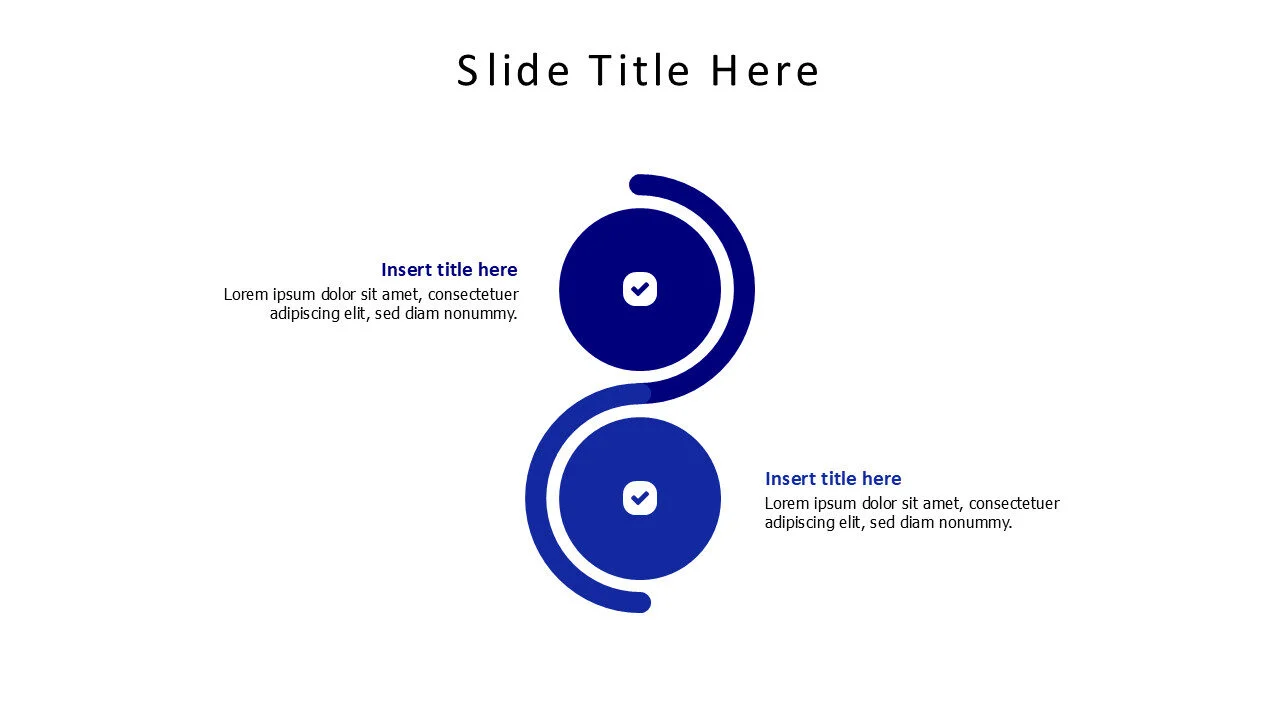 2 points colored curvy stripe with circles infographic