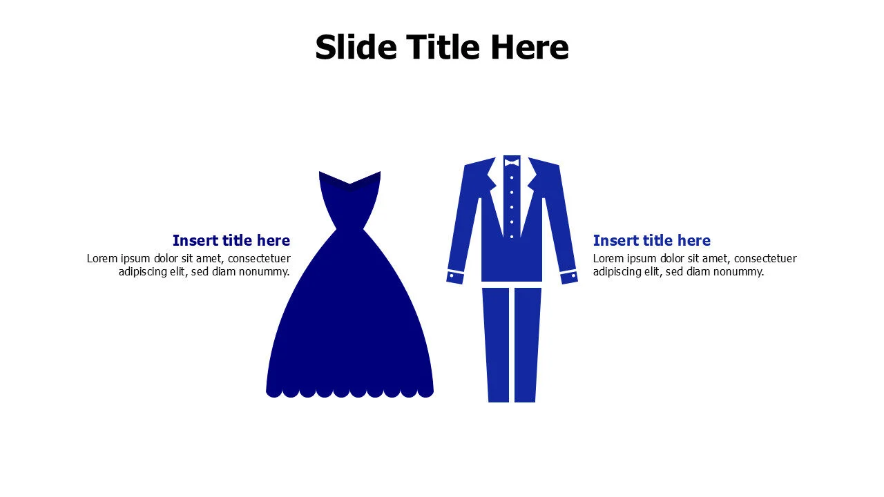 2 points colored dress and suit infographic