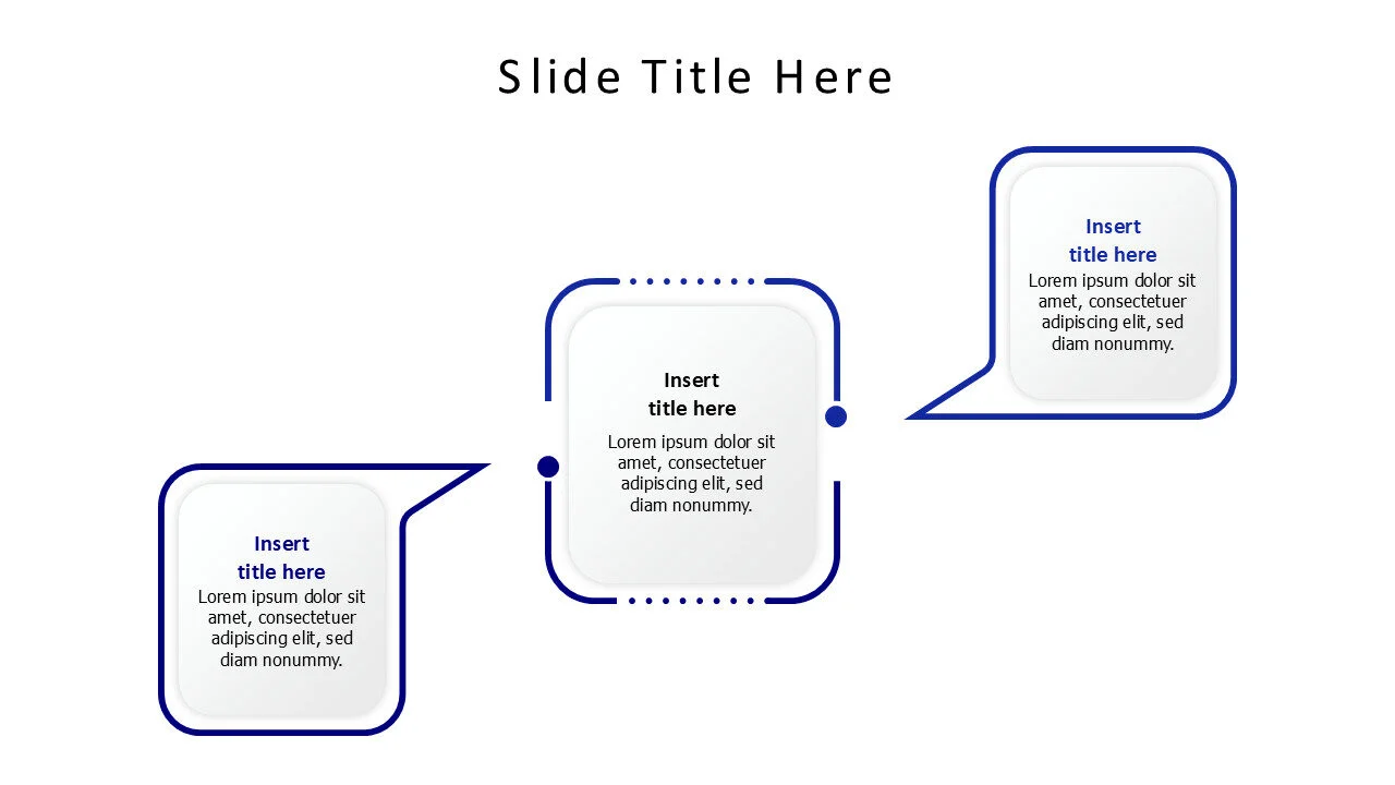 2 points colored outlined speech bubbles infographic