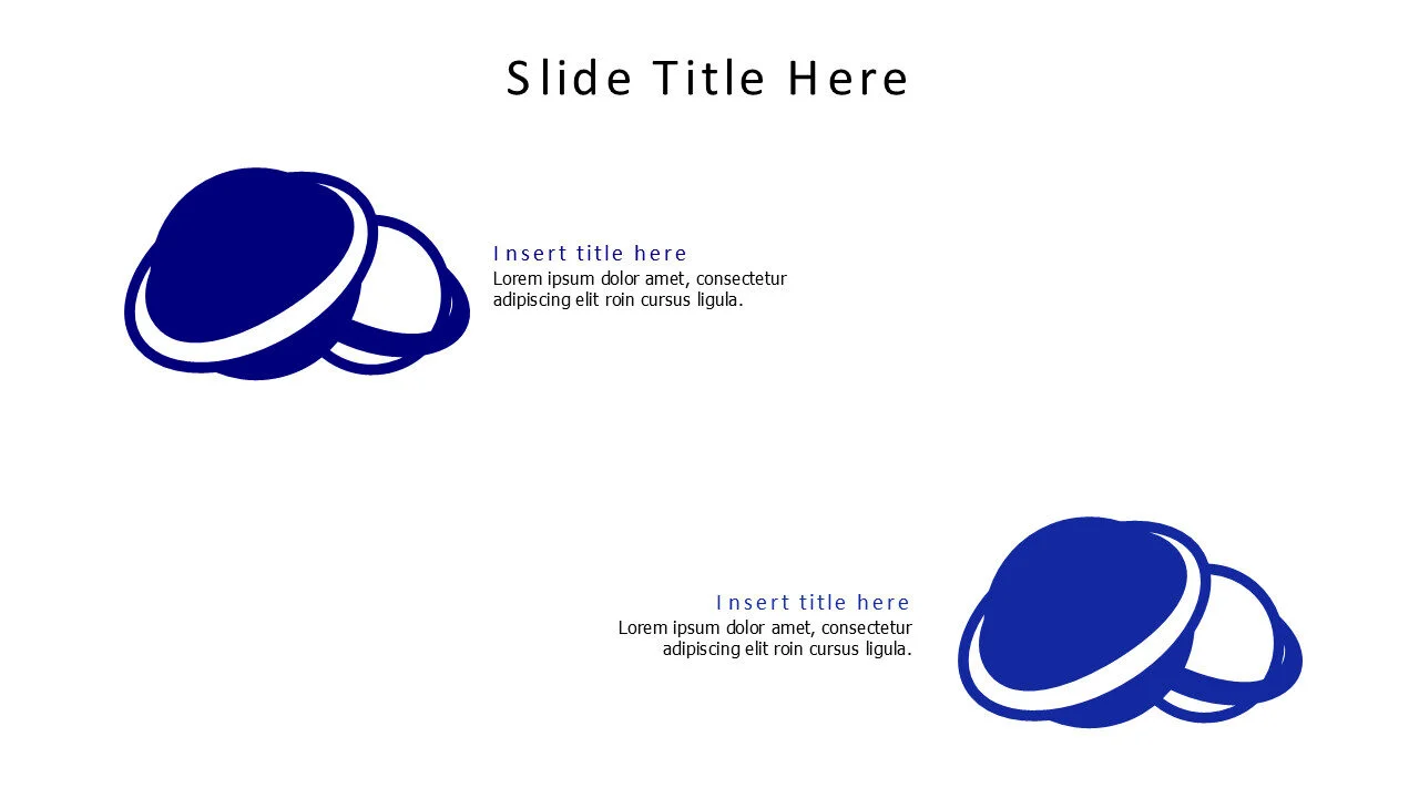 2 points colored planets infographic