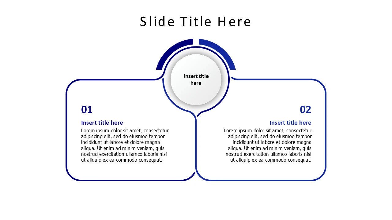 2 points comparison from a circle infographic