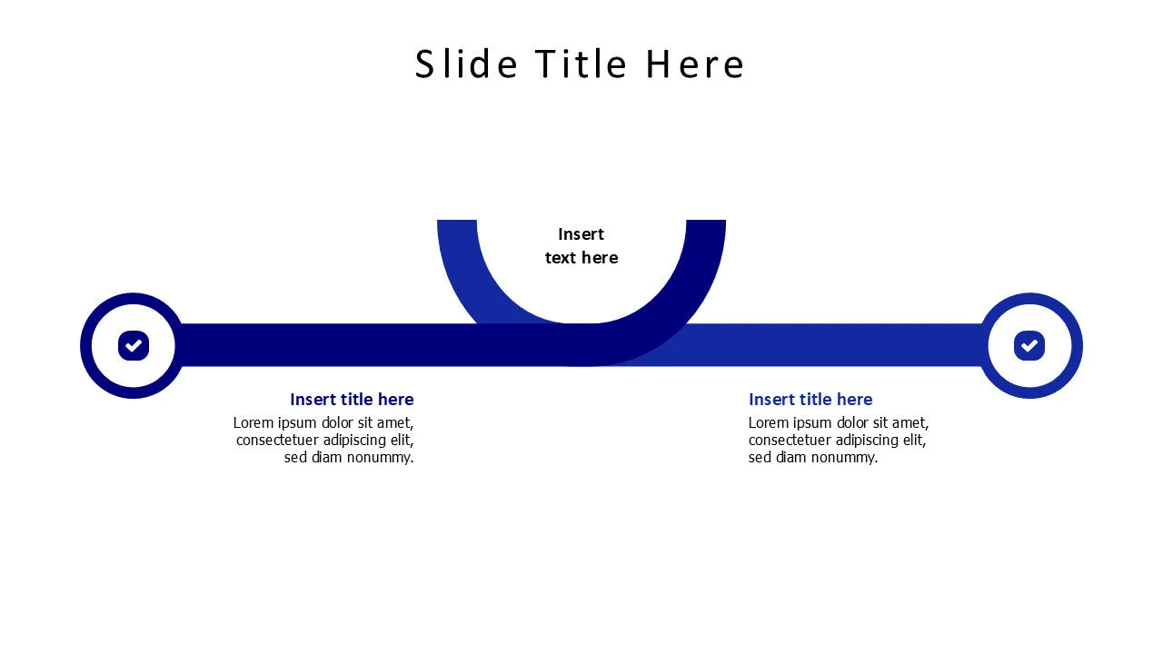 2 points entangled colored stripes with icons infographic