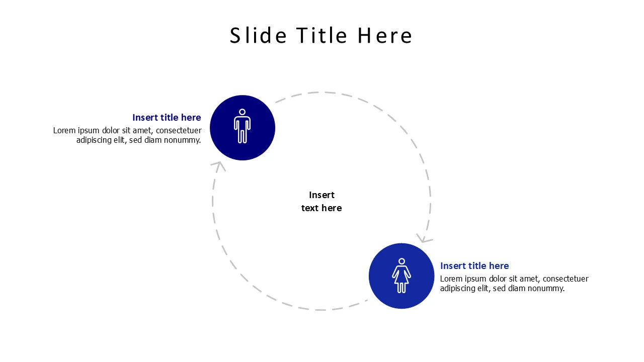 2 points male and female signs infographic