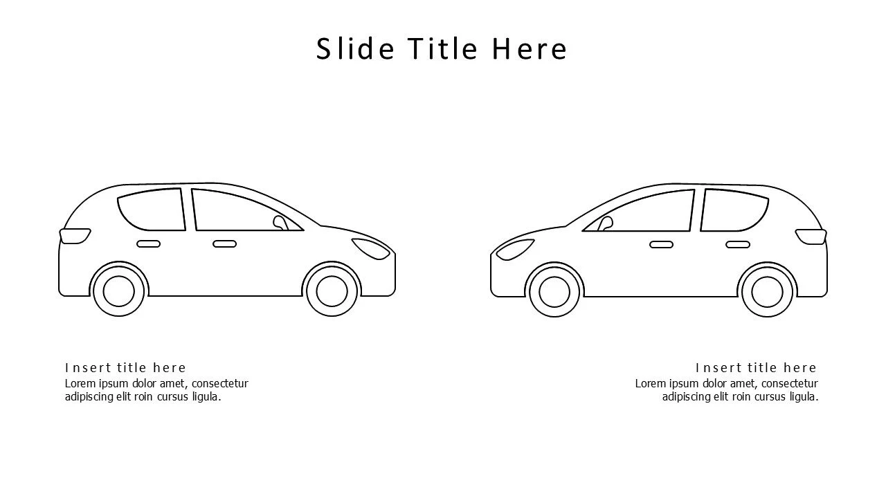 2 points outline cars infographic