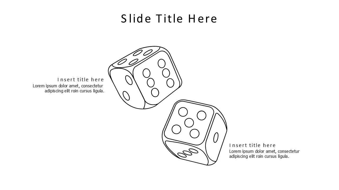 2 points outline dices infographic