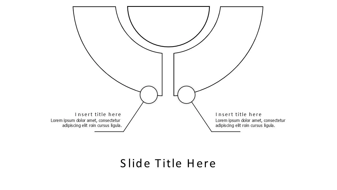2 points outline half circle infographic