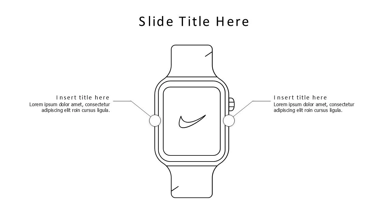 2 points outline smart watch infographic