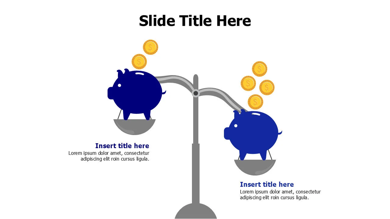 2 points unbalanced piggy banks infographic