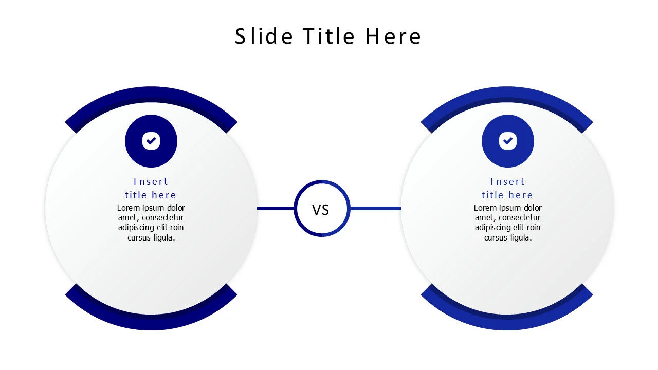 2 white circles comparison infographic