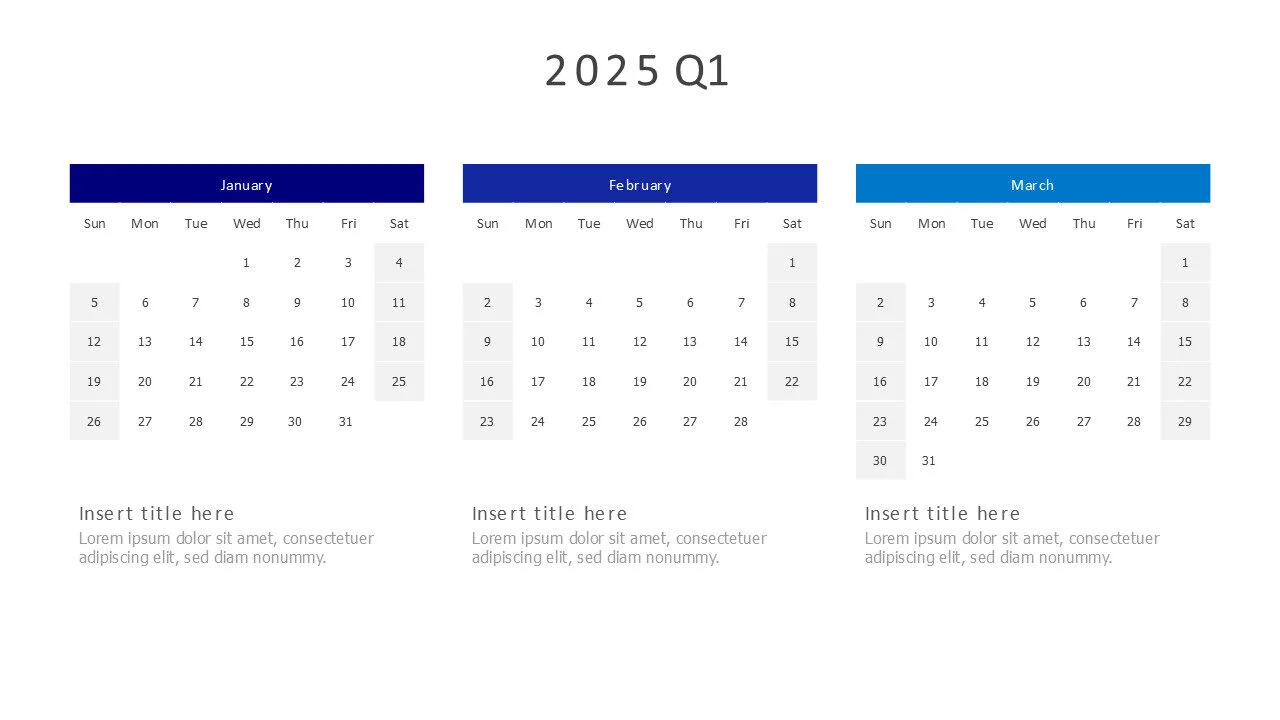 2025 Q1 Calendar