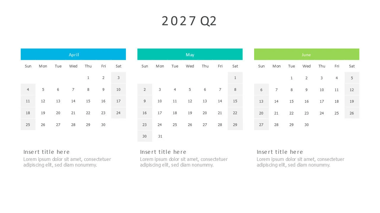 2027 Q2 Calendar