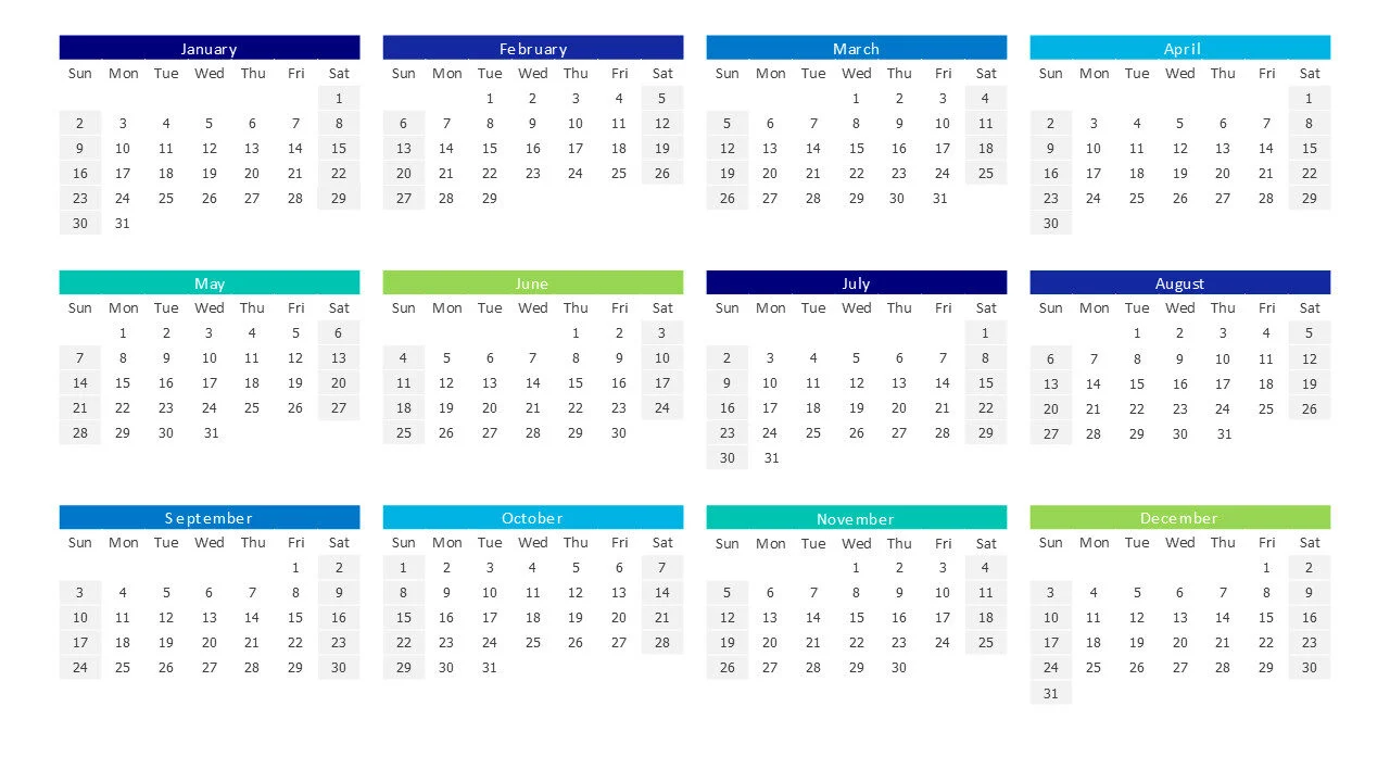 2028 Monthly Calendar