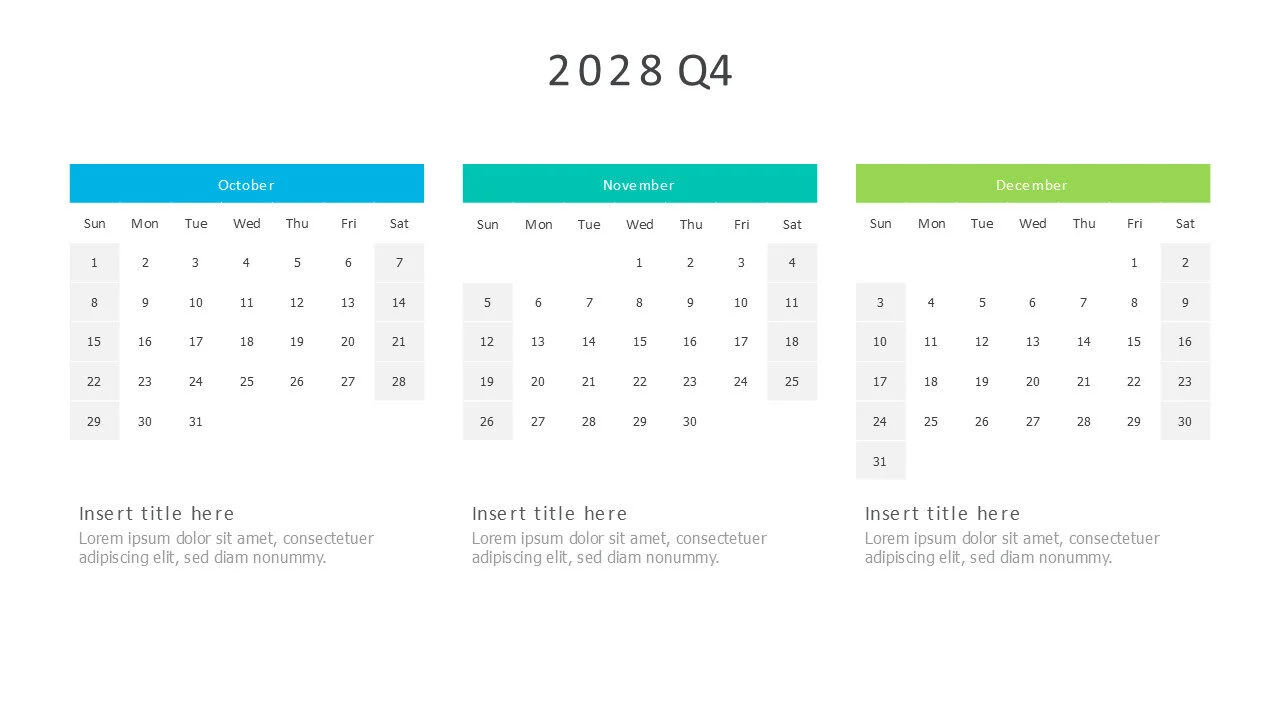 2028 Q4 Calendar