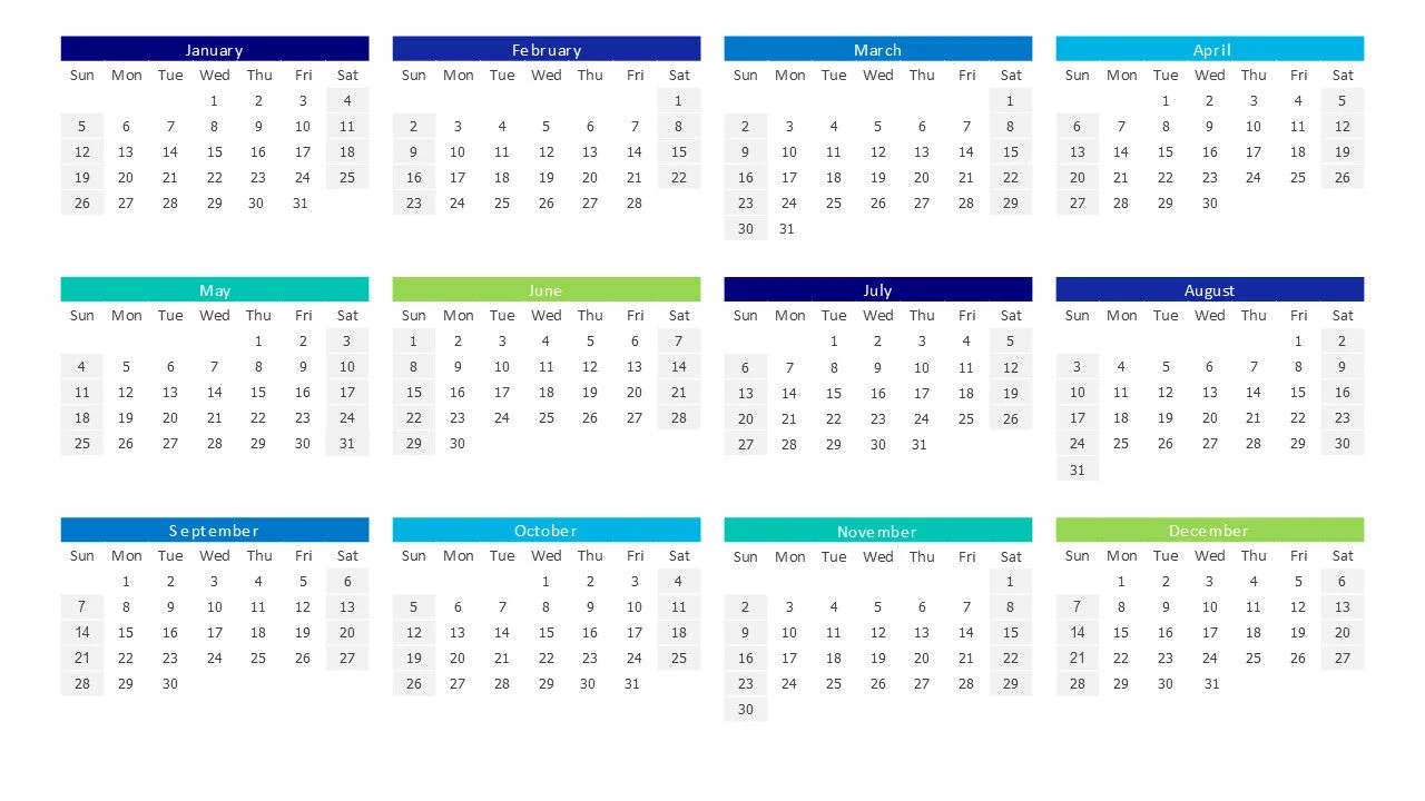 2031 Monthly Calendar
