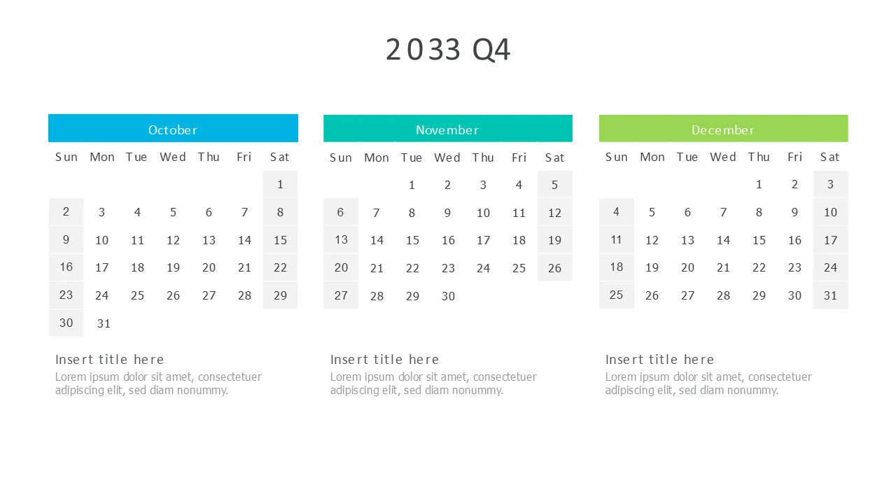 2033 Q4 Calendar