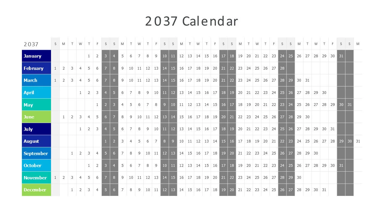 2037 weekly calendar