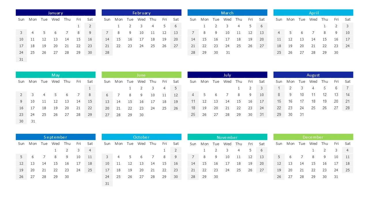 2038 Monthly Calendar