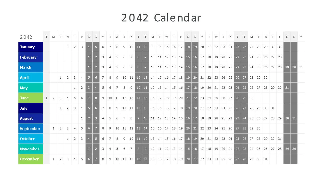 2042 weekly calendar
