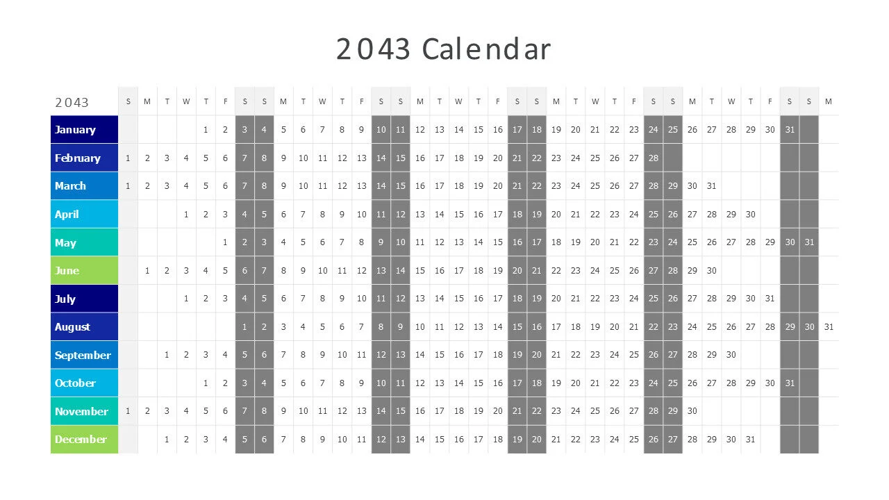 2043 weekly calendar