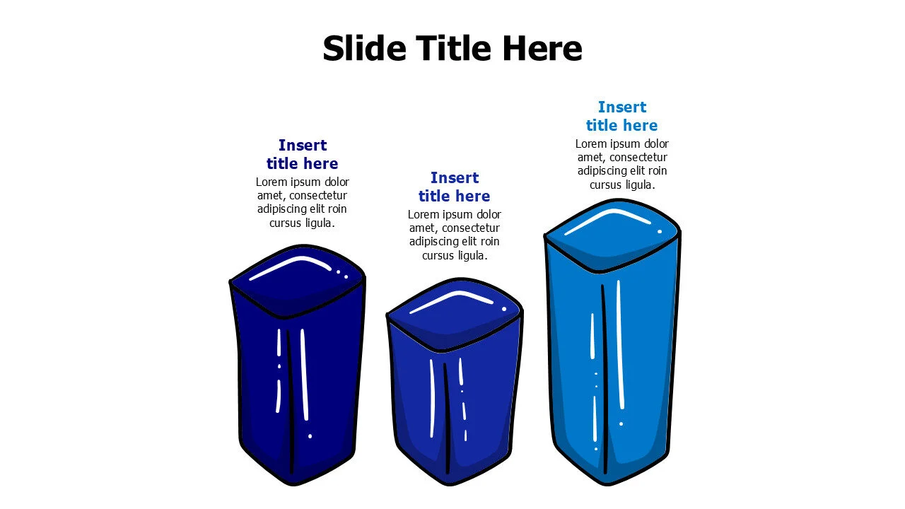 3 3D doodle colored blocks infographic