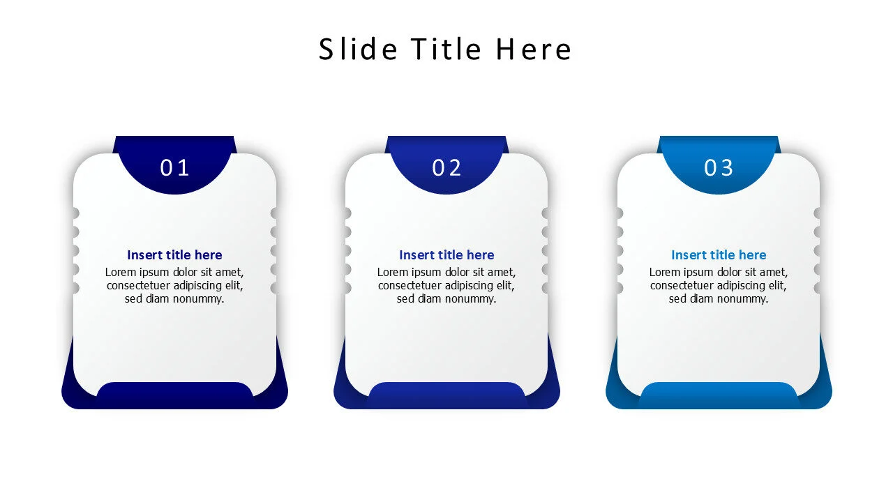 3 boxex with colored numbers infographic