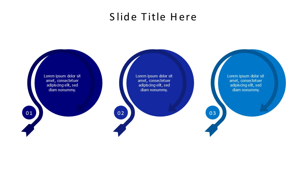 3 circles with arrow infographic