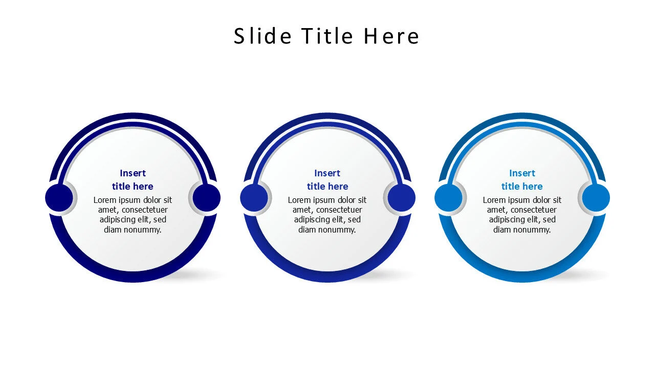 3 circles with rounded outline infographic