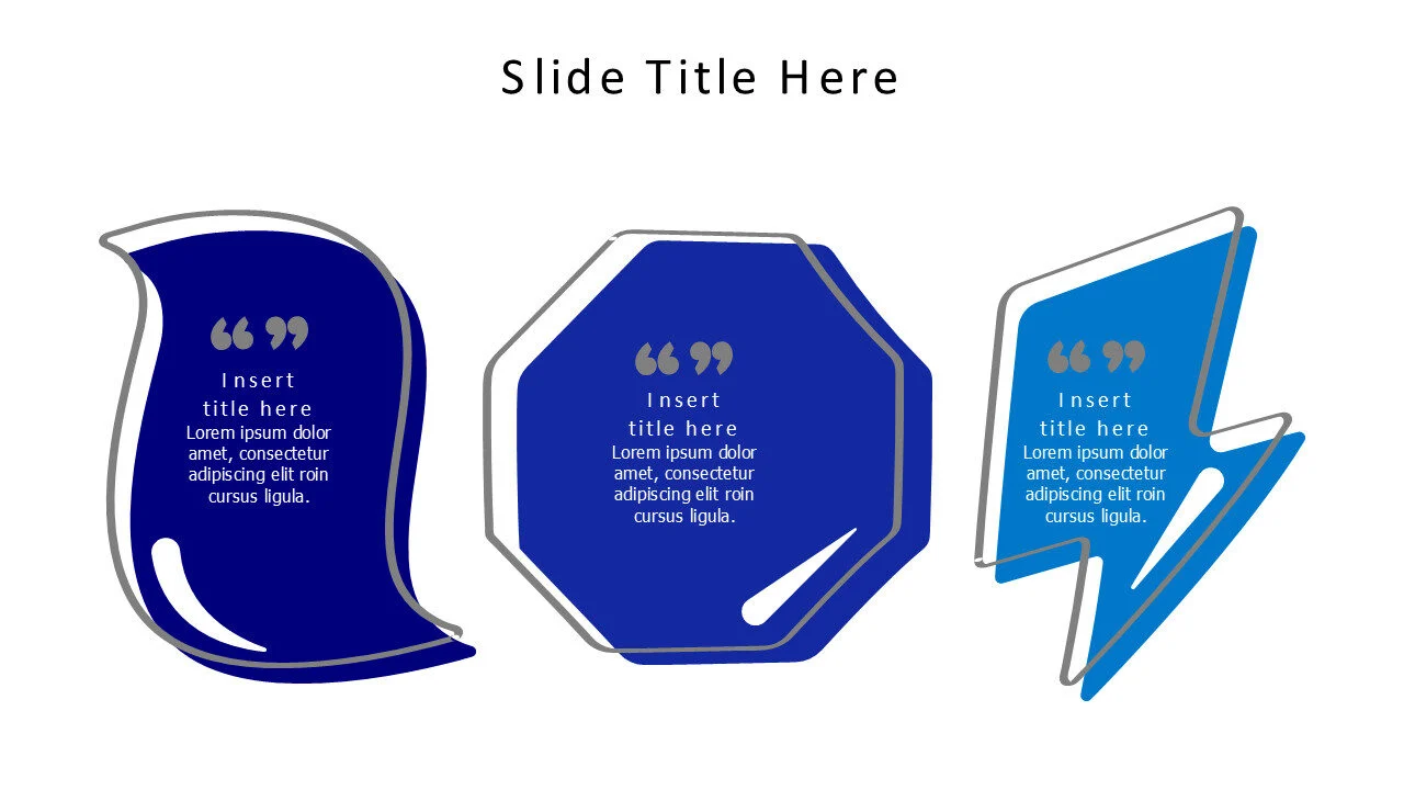 3 colord quote frames infographic