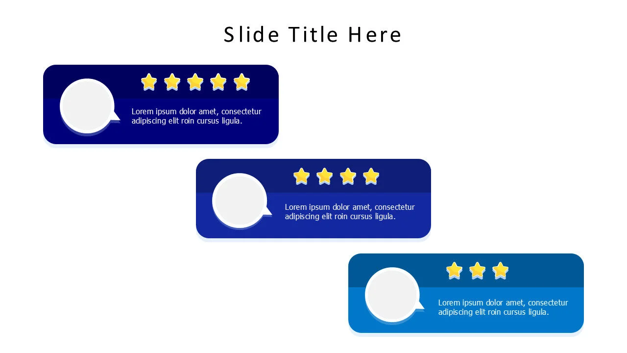 3 colored blocks testimonials infographic