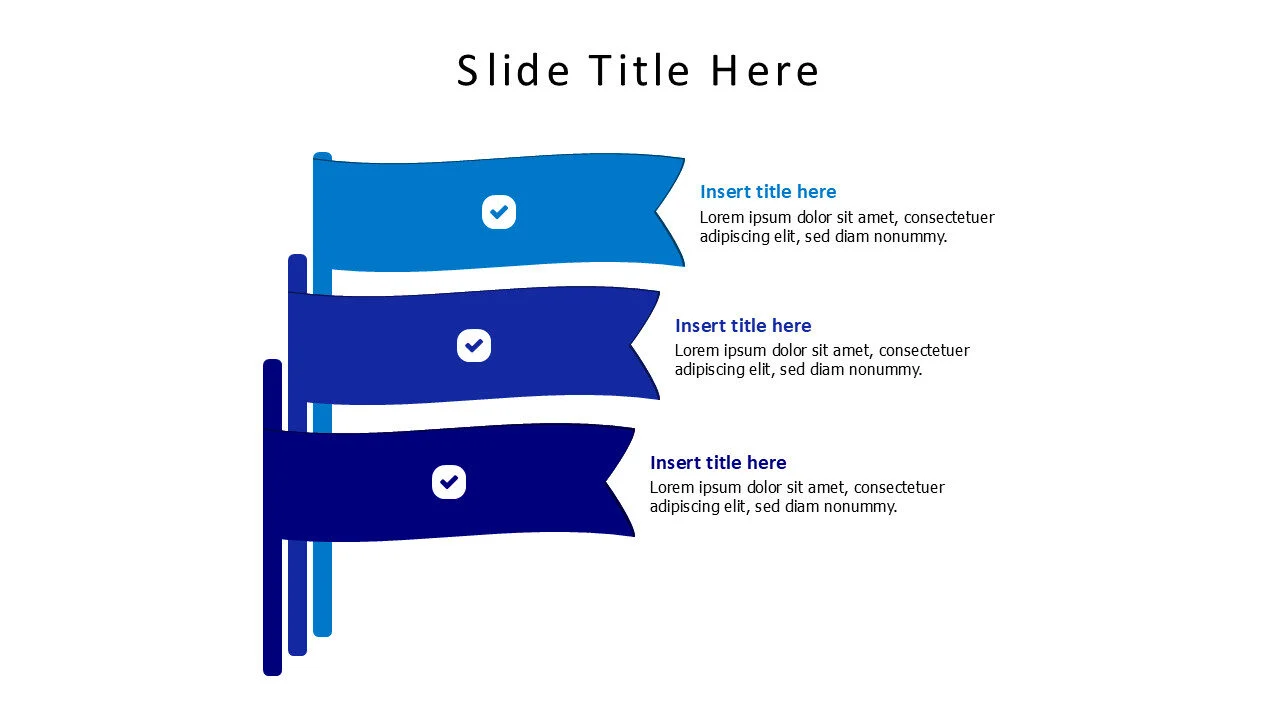 3 colored flying flags infographic
