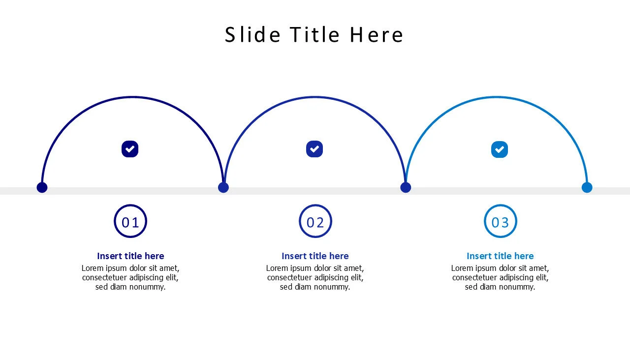 3 colored outline circles with icons infographic