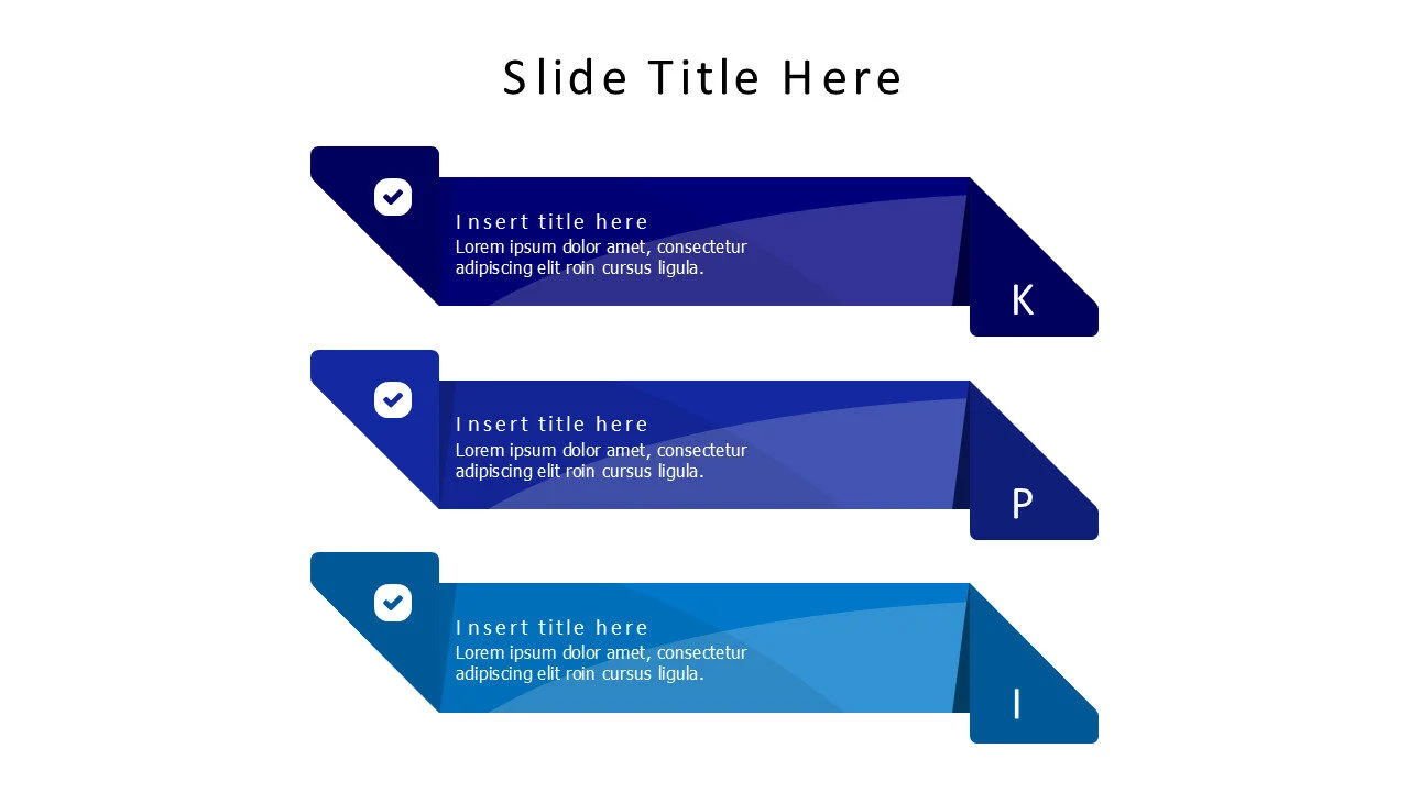 3 colored twisted stripes KPI infographic